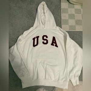Brandy Melville White USA Sweatshirt